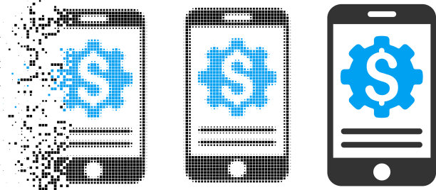 消失点半色调移动银行选项图标图片下载