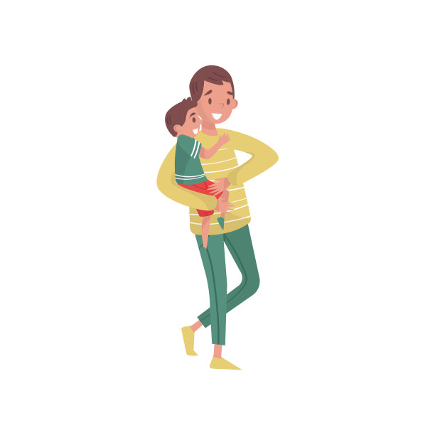 年轻的父亲把小儿子抱在怀里图片下载