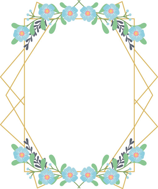 孤立的乡村花框架设计图片下载