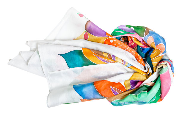 包丝围巾与手绘花卉装饰图片下载