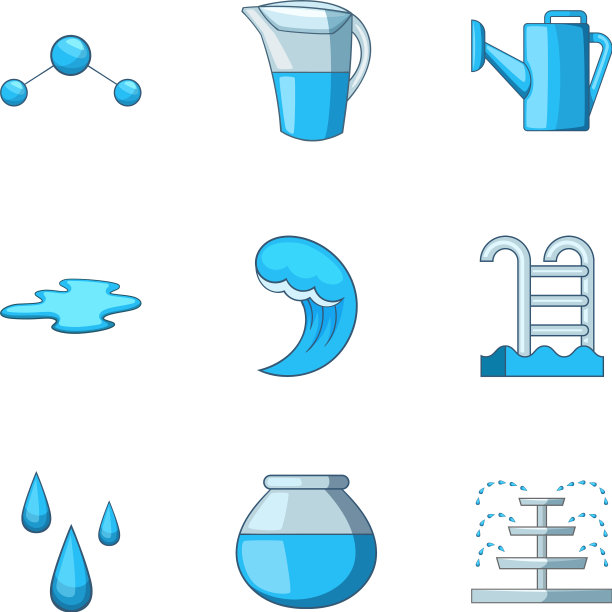 供水图标设置卡通风格图片下载