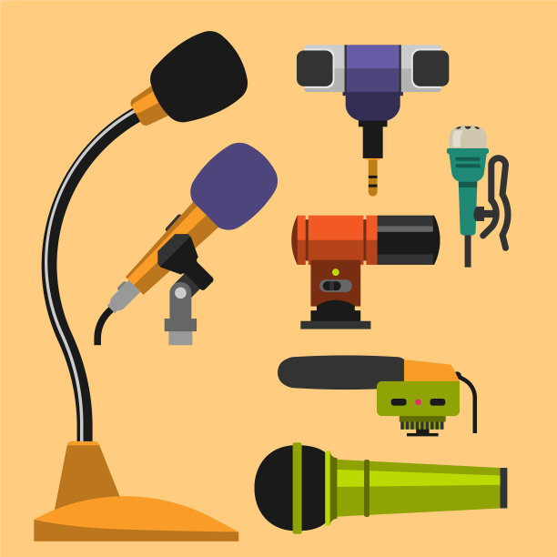 不同的麦克风类型图标记者图片下载