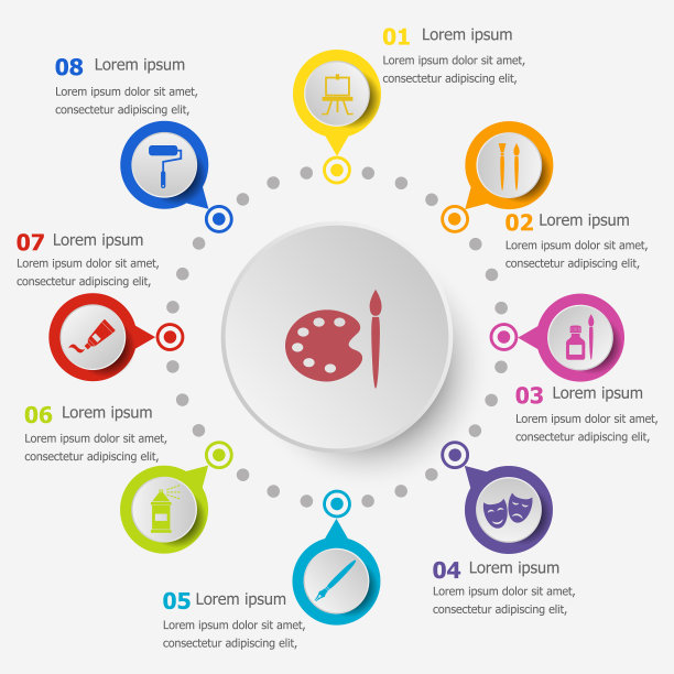 信息图表模板与艺术图标图片下载