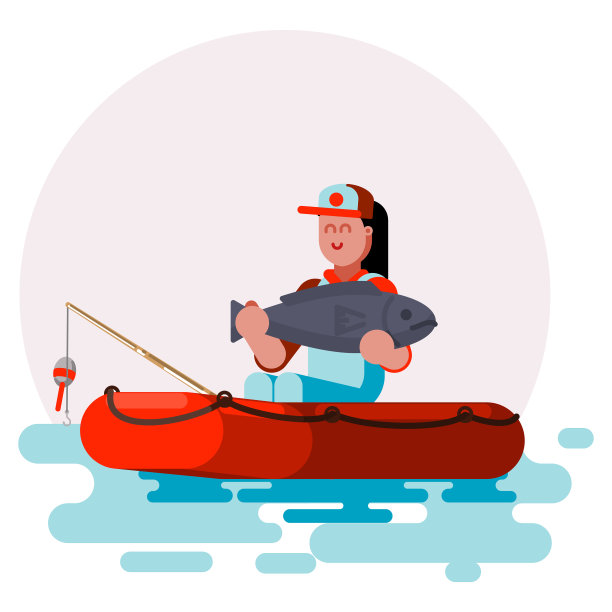 船上有大鱼的女人图片下载