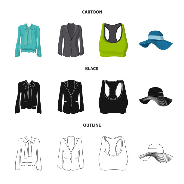 设计女装和服装标志套的图片下载