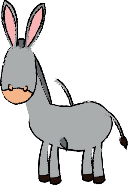 可爱的小驴可爱的卡通马槽形象图片下载