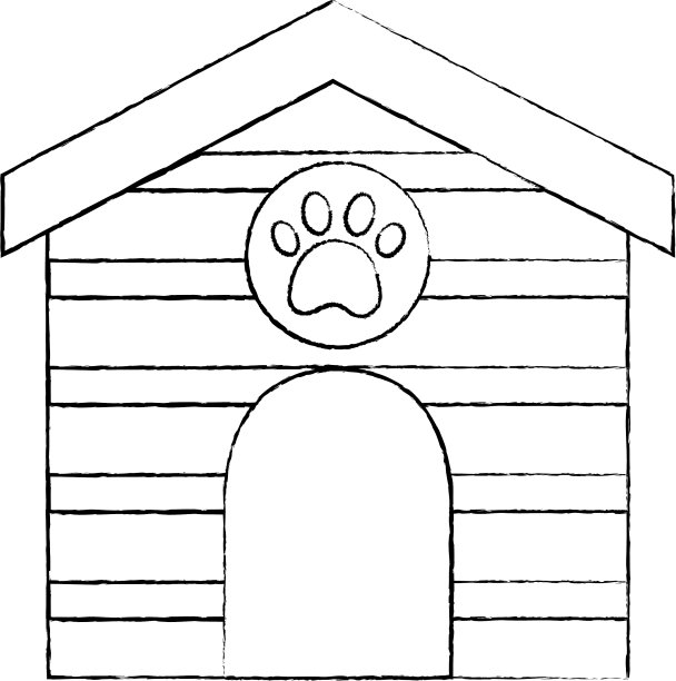 宠物屋木制的爪印图片下载