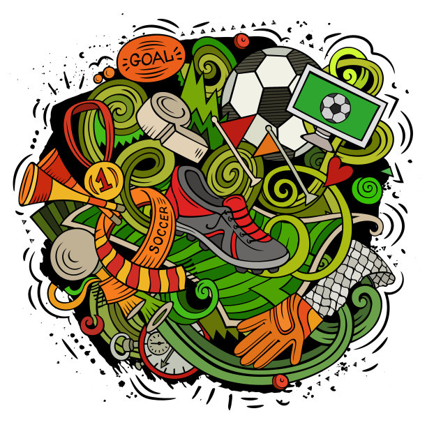 卡通涂鸦足球图片下载