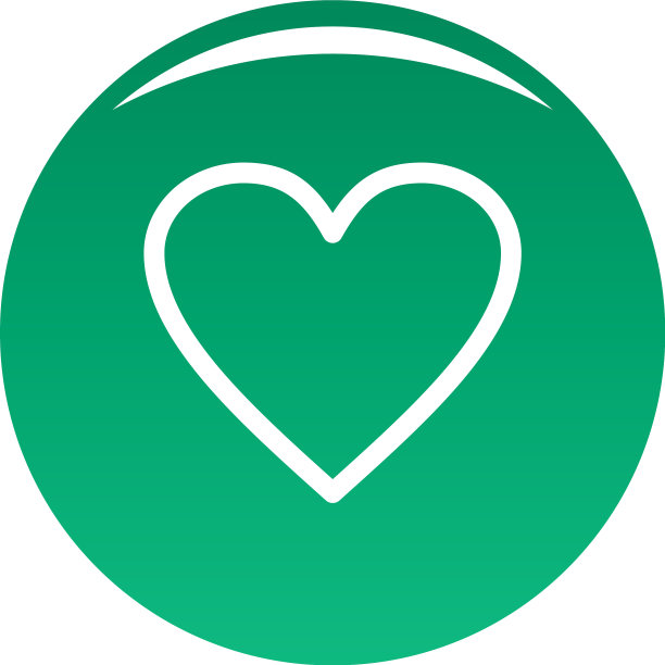 热情的心图标绿色图片下载