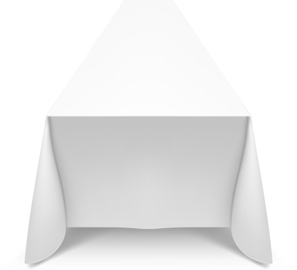 白色的桌布在白色的背景上设计图片下载