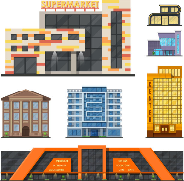 城市建筑现代塔楼办公建筑图片下载