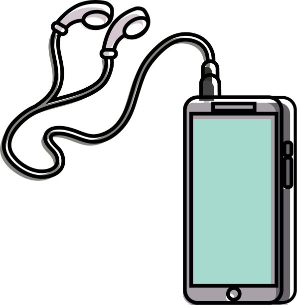 带有插头和耳机声音的电话和电缆图片下载