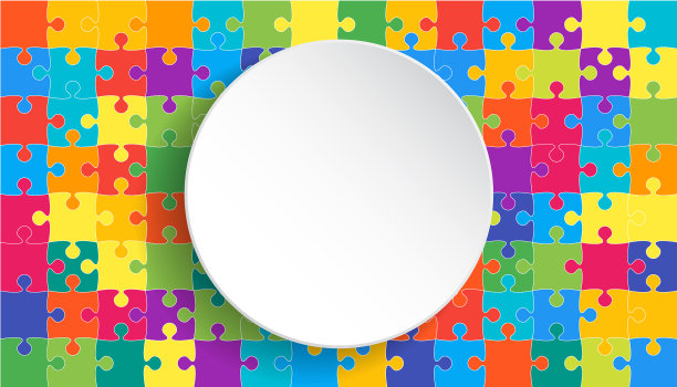 白色圆圈旗帜彩色背景拼图图片下载