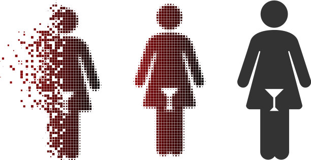 分散像素半色调女人图标图片下载