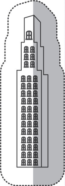 不干胶单色轮廓与建筑图片下载