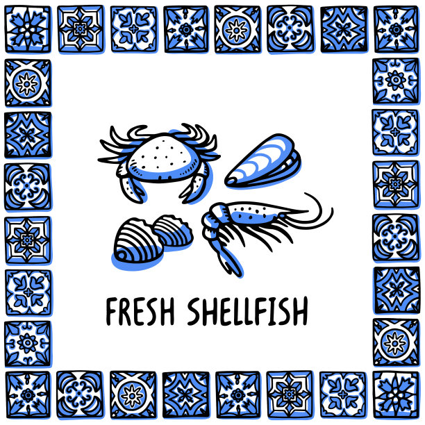 葡萄牙的地标设置新鲜贝类图片下载