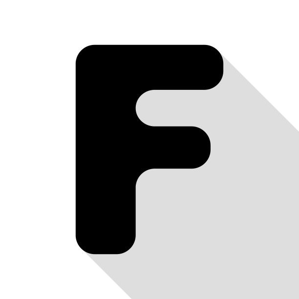 字母F标志设计模板黑色图标图片下载