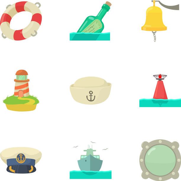 小溪图标设置卡通风格图片下载