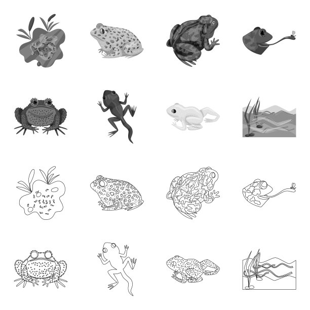 野生动物和沼泽标志集图片下载