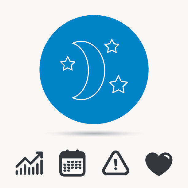 月亮星星睡眠夜间图标图片下载