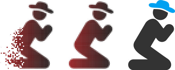 破坏像素半色调绅士祈祷图标图片下载