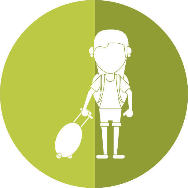 带着背包和手提箱的年轻女孩游客图片下载