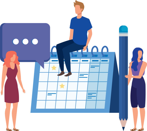 用日历字符将人们分组图片下载