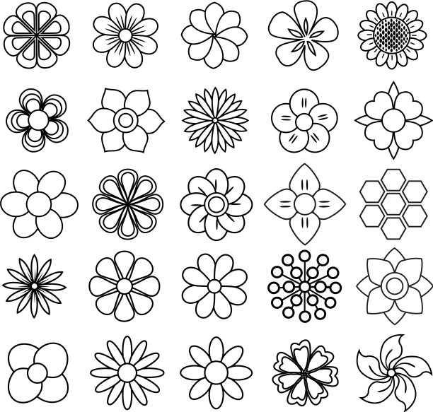 轮廓花图标设置绘制图片下载