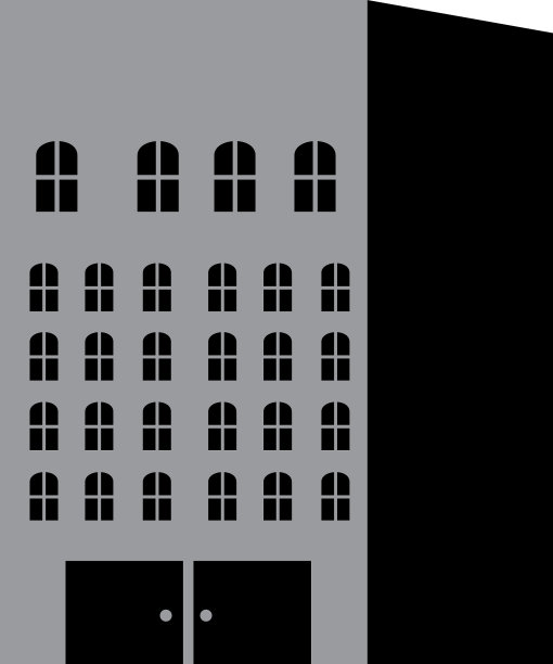 单影公寓与建筑单色图片下载