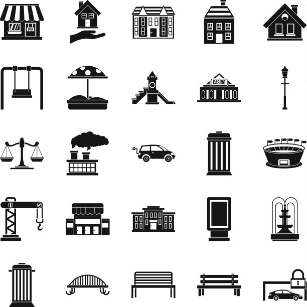 长凳图标设置简单的风格图片下载