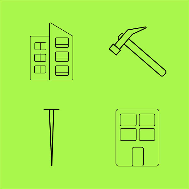 建筑结构简单线性轮廓图片下载