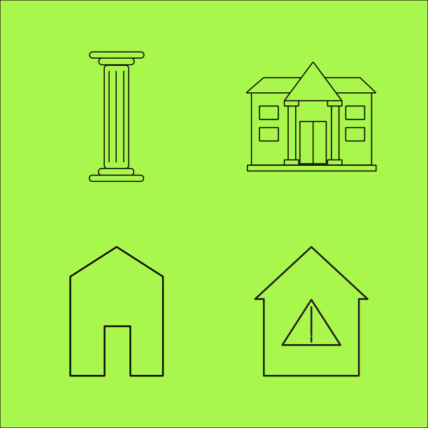 建筑结构简单线性轮廓图片下载