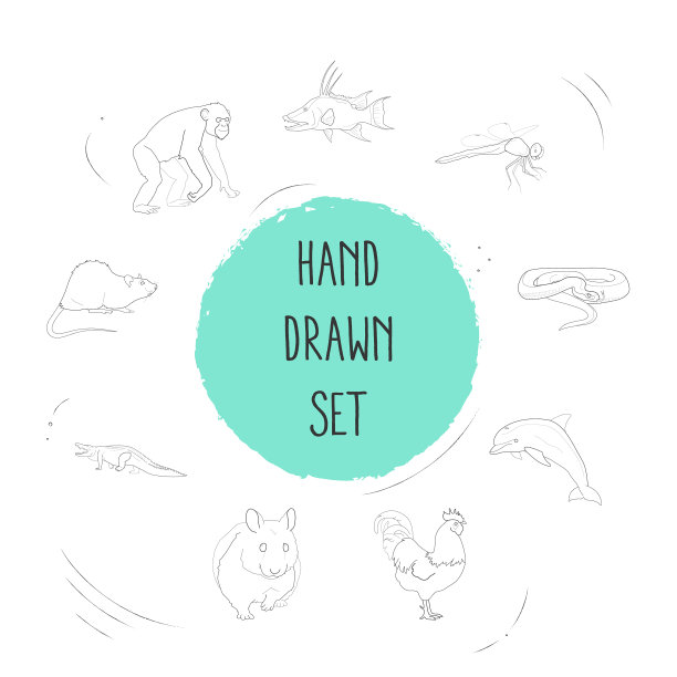 一组活的图标线条样式符号图片下载