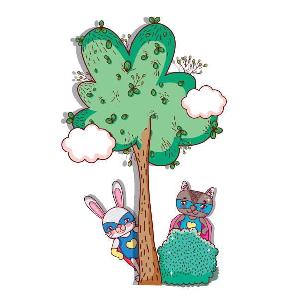 超级英雄的动物卡通图片下载