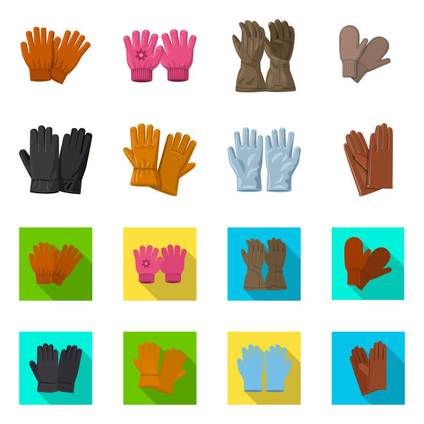 手套和冬季标志的孤立对象图片下载