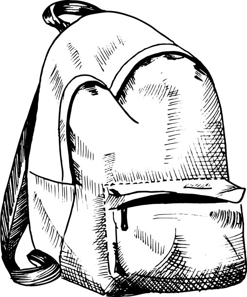 背包素描手绘背包素描风格图片下载