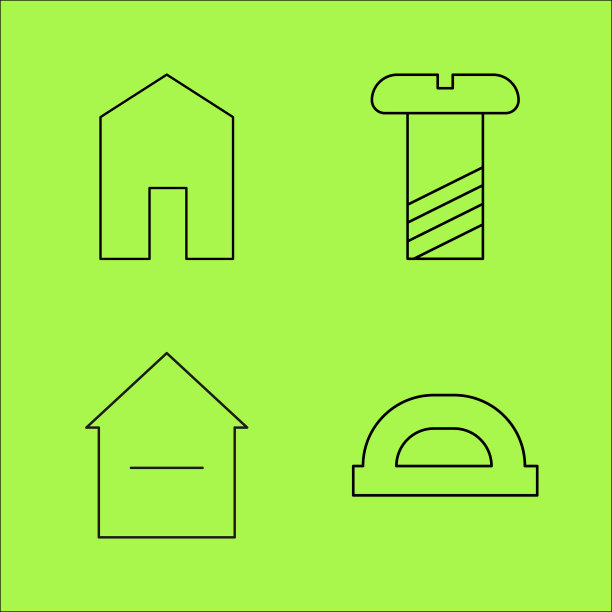 建筑结构简单线性轮廓图片下载