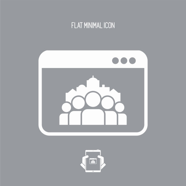 城市景观和人的社区-平面最小的图标图片下载