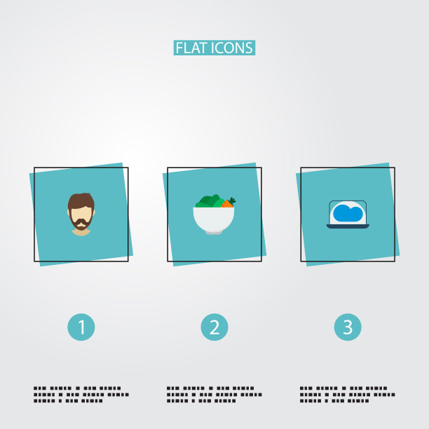 一套时尚的图标与平面风格的符号图片下载