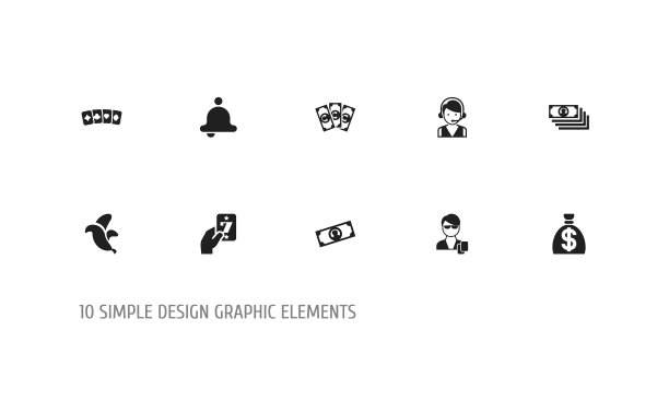 一套10可编辑的赌博图标包括图片下载