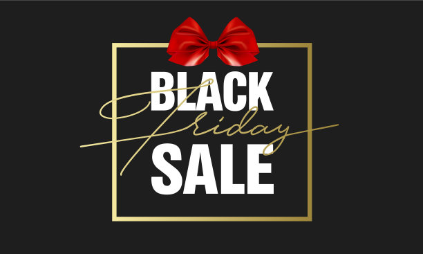 黑色星期五大甩卖金色旗帜豪华黑色图片下载