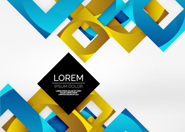 在浅灰色的3d空间中正方形几何形状图片下载