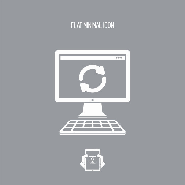 刷新电脑-平面最小图标图片下载