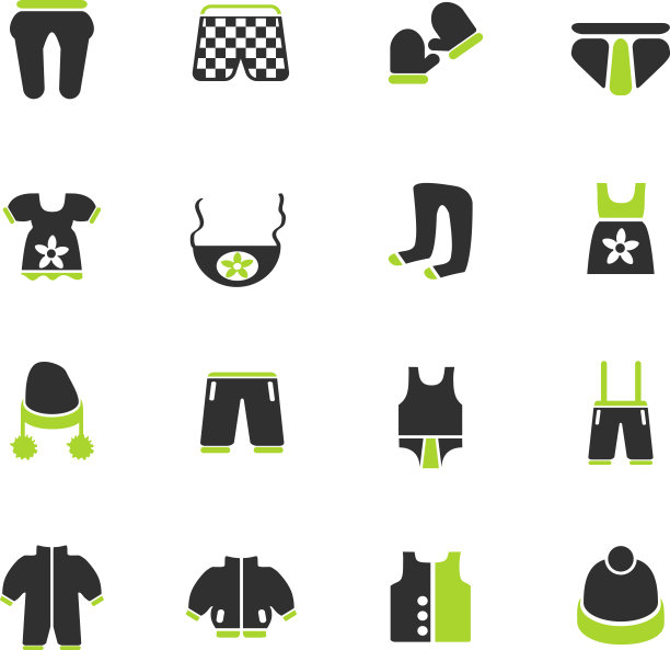 婴儿服装图标套装图片下载