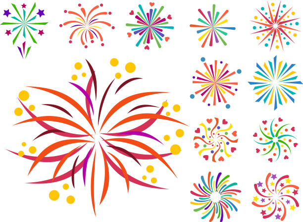 烟花图标孤立图片下载