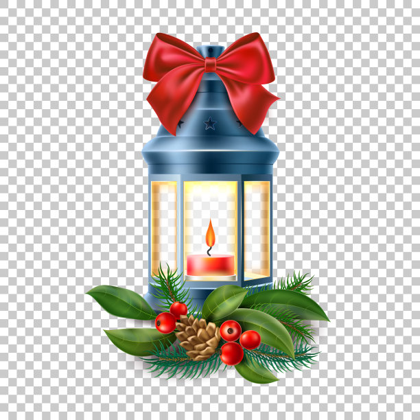 古董老灯笼灯与蜡烛图片下载