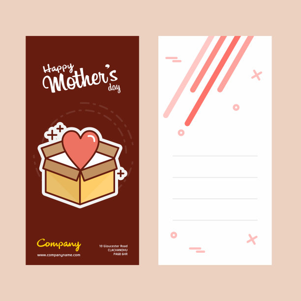 母亲节贺卡与妇女标志和粉红色的主题图片下载