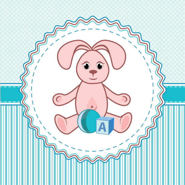 给玩具贴上兔子的标签图片下载