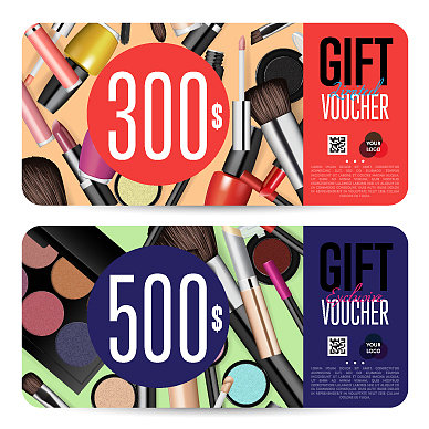 化妆品店盛大开业预付礼券图片下载