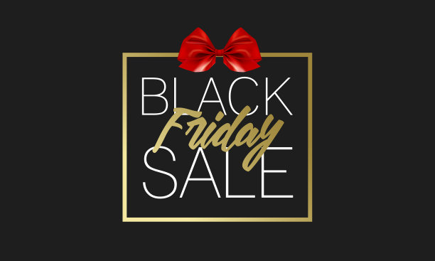 黑色星期五大甩卖金色旗帜豪华黑色图片下载